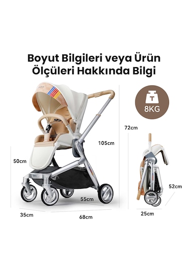 Bebebus Art+ Pro Bebek Arabası Gold Türkiye Garantili