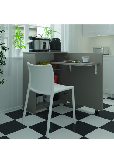 Asra Trend Mutfak Fonksiyonel Kiler Dolabı +katlanır Masa Kül Gri