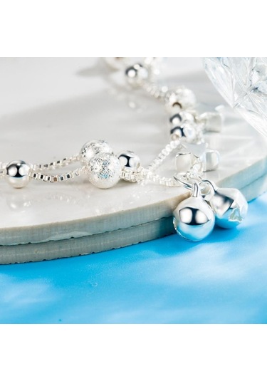 Moda Çift Katmanlı Yıldız Çan Bileklik Yıldız Çok Yönlü Takı Beyaz