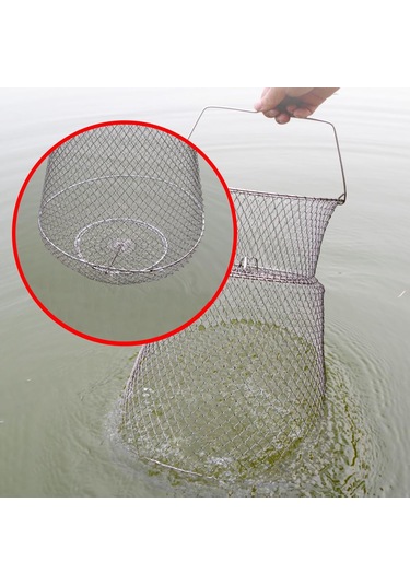 Yunboo Paslanmaz Çelik Balık Kafesi - Katlanabilir Ve Dayanıklı Galvanizli Tasarım