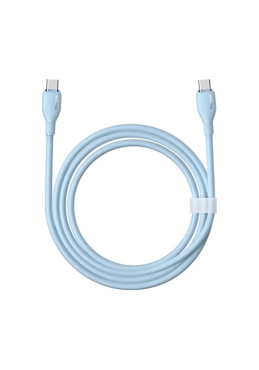 Baseus Pudding Type-C To Type-C 100 W Hızlı Şarj Kablosu 1.2 M. Mavi