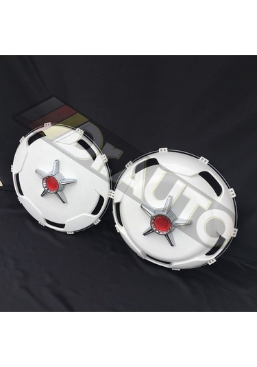 22.5 İnç Düz Model Kırmızı Fırfırlı Jant Kapağı 4'lü Takım