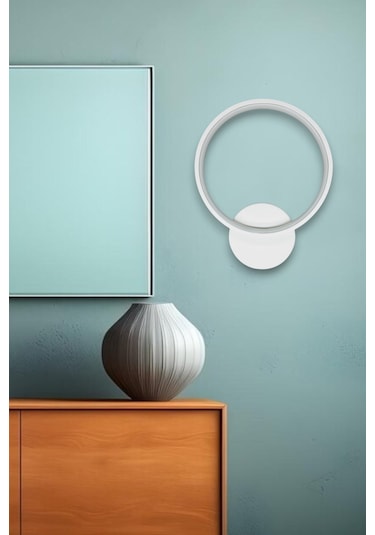 Aura Aplik Beyaz Renk Modern Tasarım-hol-banyo - Mutfak - Salon - Yatak Odası Gün Işığı Led Aplik Beyaz