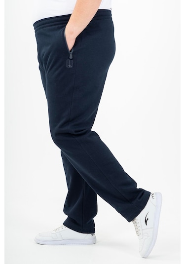 Maraton Sportswear Büyük Beden Erkek Düz Paça Basic Lacivert Eşofman Altı 22371-Lacivert