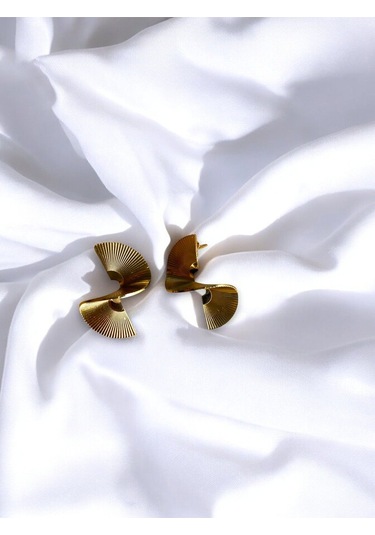 Çelik Gold Sarmal Kadın Küpe Sevgiliye Hediye Gold