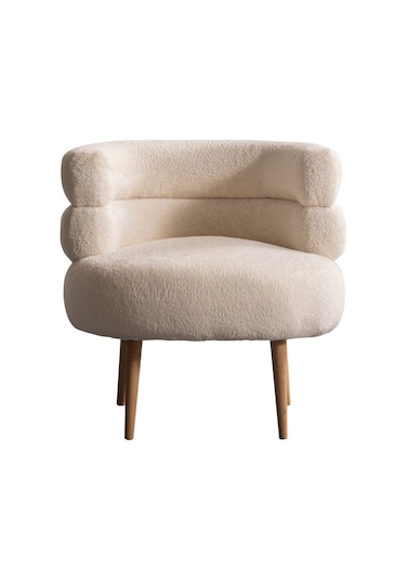 Barel Özel Tasarım Çay Seti, Berjer Ve Puf Ofis Balkon Cafe Bahçe Salon Mobilyası 2 Li Takım Krem Krem