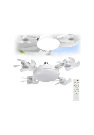 Motion003 Zeki Modern Led Lambalı Dört Başlıklı Fan Çok Fonksiyonlu Tavan Fanı Işıklı Drone Tarzı Çift Fanlı 4 Kanatlı 3 Ayarlı Uzaktan Kumandalı