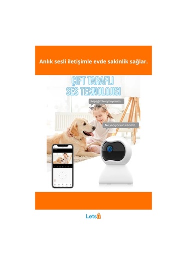Çift Taraflı Ses Özellikli Wi Fi Güvenlik Kamerası