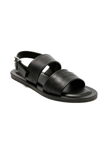 The Sandals Factory Black Sandalet Erkek M7718 The Sandals Factory Leather Upper Sandals Black