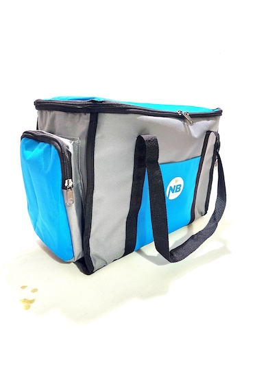 Newbag Yandan Cep Yalıtımlı Soğutucu El Askılı Kamp Çanta-gri Mvi Gri - Mavi