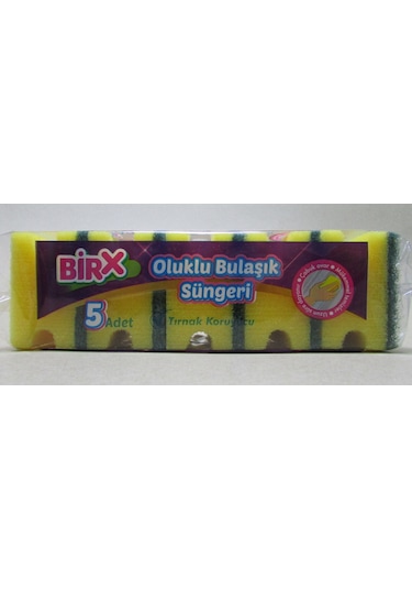 Birx Oluklu Bulaşık Süngeri 5 Adet