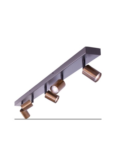 Modern Siyah Bakır Eskitme 120 Cm 4 Lü Hareketli Spot Avize Gu10 Led Ampul Dahil Kahve Siyah