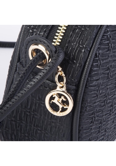 Nas Bag Kadın Mini Çapraz Hasır Görünümlü Çanta Siyah Hasır 21x16x8 Cm Siyah