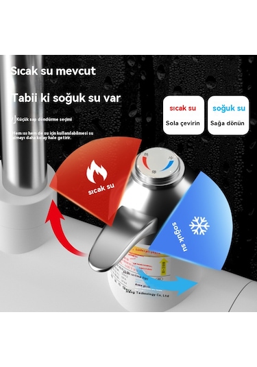 Eternal Luck Elektrikli Su Girişli Sıcak Su Musluğu Beyaz