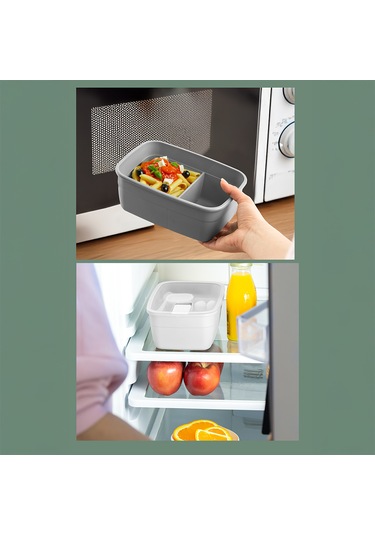 Porsima 3192 Vakumlu Sosluklu Bölmeli 2 Katlı Lunch Box Saklama K Beyaz