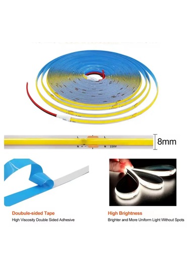 Forlife 320 Ledli 12 Volt İç Mekan Cob Şerit Led 5 Metre + Beyaz