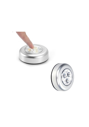 Buffer Kablosuz Spot Pilli Dokunmatik Led Lamba 3 Ledli Dolap Lambası Renkli