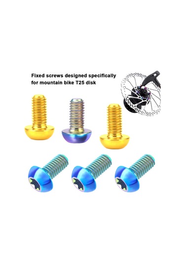 Fosenze Mountain Bike T25 Fren Diski Sabit Vidalari - M5x10mm Titanyum Alaşımlı - 12 Adet Kutulu - Gümüş Renk Gümüş