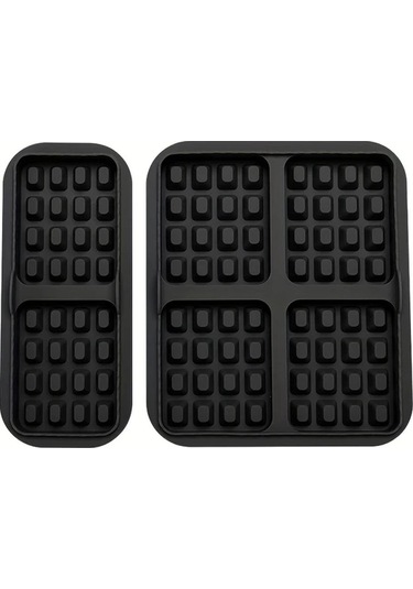 Elmpaly Siyah 2li Yapışmaz Waffle Kalıbı Hava Fritözü Uyumlu Yeniden Kullanılabilir