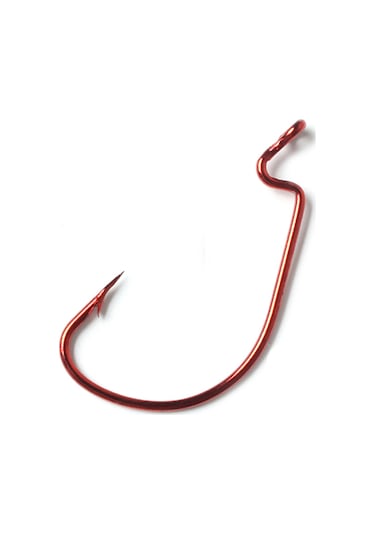 Jeehugo 50 Adet Yüksek Karbon Çelik Olta İğnesi - Kırmızı Kranklı İğne, Depolama Kutusuyla