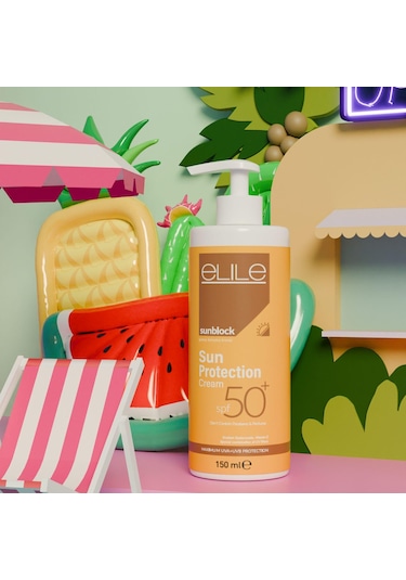 Elile Sunblock Sun Protection Güneş Koruma Kremi SPF50+ 150 ML