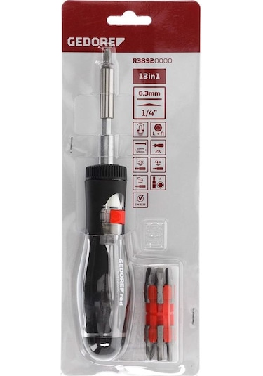 Gedore Red R38920000 Bits Uçlu Cırcır Tornavida Seti 13'ü 1 Arada 3301337