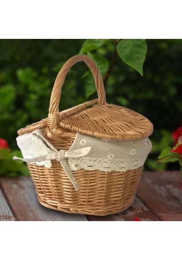 Homyl Açık Kamp Için Yıkanabilir Astarlı El Dokuması Hasır Kahverengi