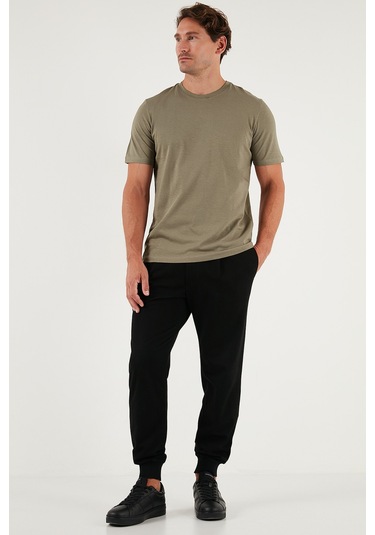 Buratti Pamuklu Regular Fit Bisiklet Yaka Erkek T Shirt 59020204 Vizon Yeşili