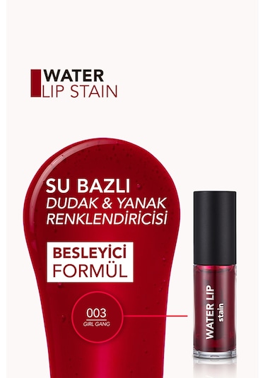 Flormar Kalıcı Mat Dudak Tint'i (Mor) - Water Lip Stain - 003 Girl Gang - 8682536042185