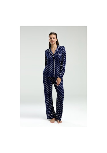 Pierre Cardin Kadın Lacivert Gömlek Pijama Pc8950-s-v1 Lacivert