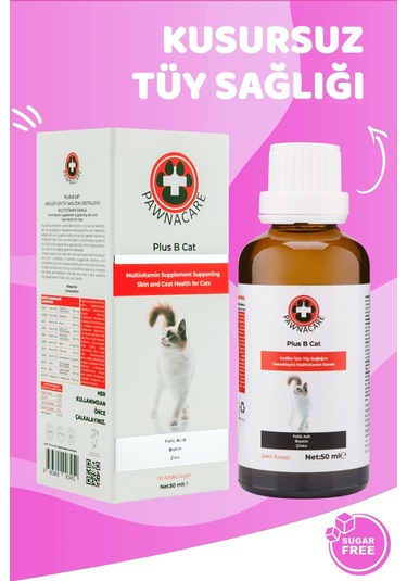 Pawnacare Plus B Kediler İçin Tüy Sağlığını Destekleyici Multivitamin 50 ML