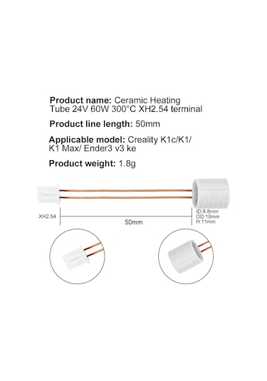 Creality K1- K1c-k1 Max-ender3 V3 Ke Seramik Isıtıcı Fişek