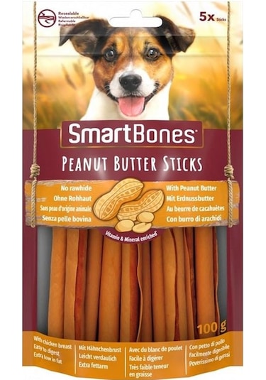 Smartbones Fıstık Ezmeli Sticks Köpek Ödülü 5'li