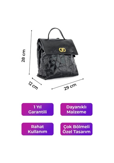Kriste Bell Kadın Sırt Çanta Siyah 26494 Siyah
