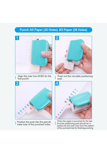 Aubyhe Kw-trio 6 Delikli El Puncher, 6mm Çap, 5 Yaprak Kapasitesi, Pembe Renkli, Metal+abs, Defter Ve Kağıt Delme Aleti Pembe