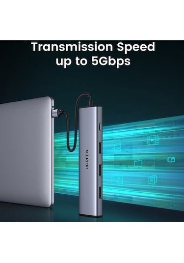Ebitda Ürün Adı: Ugreen 20805 Çok Portlu Yüksek Hızlı Usb Hub Dönüştürücü Adaptör