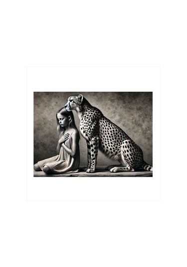 Çocuk Ve Çita Arkadaşlığı Mdf Tablo