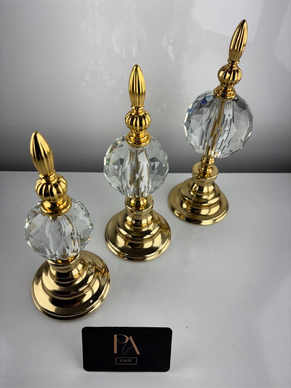 Gld Kristal 3lü Metal Dekoratif Obje Biblo Süs Eşya Salon Aksesuar Tv Sehpa Masa Konsol Ofis Salon Dekor