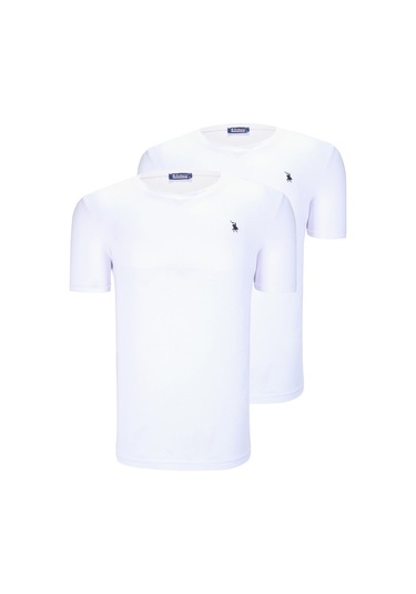 İkili Set T8568 Dewberry V Yaka Erkek T-shırt-kar Beyaz- Kar Beyaz Kar Beyaz- Kar Beyaz