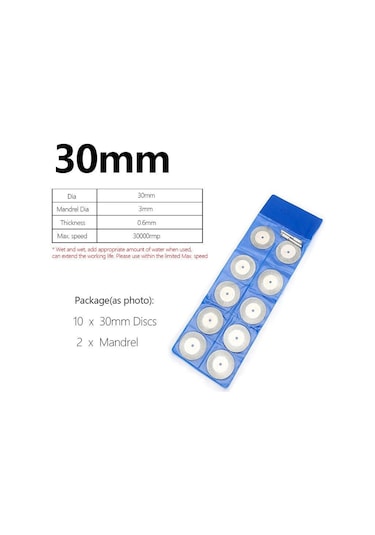 Dremel ve Döner Cihazlar Için 30Mm Dairesel Kesme Elmas Disk