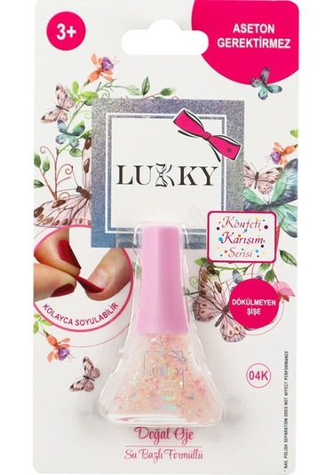 Lukky Soyulabilir Konfeti Simli Transparan Oje