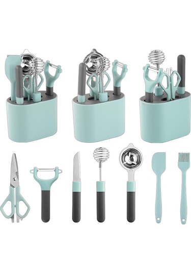 Sones 5 Adet / Set Paslanmaz Çelik Soyucu Mutfak Aletleri Seti Depolama Tutucu İle