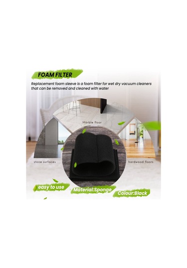 Crackedice Karcher Wd Nt Serisi Aksesuarları İçin 2 Adet Islak Ve Kuru Köpük Filtre