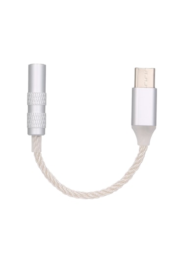 Xiyyadms Xiaomi Cihazları İçin Gümüş Type-c Erkekden 3.5mm Dişiye Ses Kablosu - Dayanıklı Ve Stabil Sinyal Taşıma