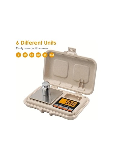 Fastbuy Dream011 Siyah Lcd Ekranlı 200g X 001g Çift Tepsili Takı Ölçeği, Gıda Madeni, Para, Kahve Tar Fonksiyonu, Kompakt Tas Siyah