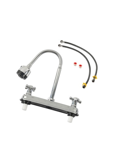 Paslanmaz Çelik Dualfonksiyon Spout, Paslanmaz Çelik Çift Tutar Mutfak 360 Derece Dönen Musluk, Rv Mutfak Musluğu İçin Uygun Paslanmaz Çelik