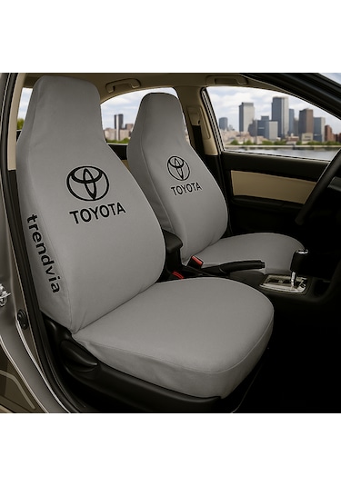 Toyota Uyumlu Ön Arka Koltuk Kılıfı Penye Servis Tipi Oto Koltuk Koruma Seti Gri