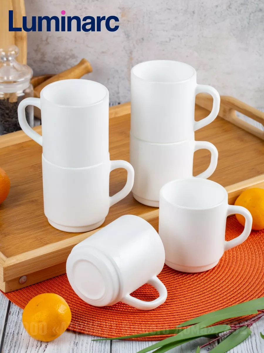 Lumınarc Beyaz Cam Çay Ve Kahve Kupaları Seti 83951454 Beyaz