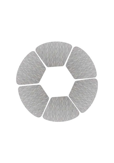 6x Yuvarlak Servis Altlığı Bardak Altlığı Çok Renkli Kaygan Olmayan Masa Pedi Gri