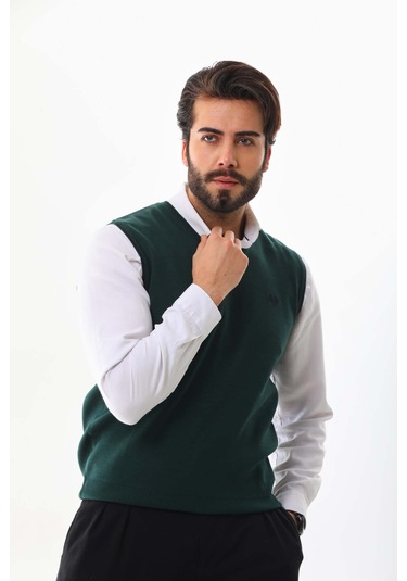 Pelikan Erkek V Yaka Süveter 5610 Yeşil